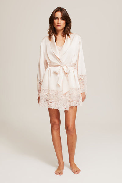 Ginia Silk Lace Robe Bella Cove Lingerie