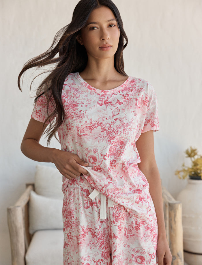Papinelle - Toile De Jouy Floral Cotton Boxer PJ Set
