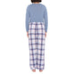 Magnolia - Blue Bamboo Tee with Checked Flannelette Pant PJ Set