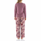 Magnolia - Mauve Bamboo Tee with Floral Pant PJ Set
