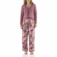 Magnolia - Mauve Bamboo Tee with Floral Pant PJ Set