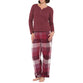 Magnolia - Burgundy Cotton Top with Checked Flannelette Pant PJ Set