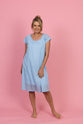 French Country - Blue Polka Dot Cap Sleeve Nightie