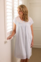 French Country - Blue Striped Cap Sleeve Nightie