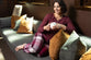 Magnolia - Burgundy Cotton Top with Checked Flannelette Pant PJ Set