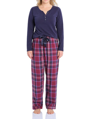 Magnolia Lounge - Dusk Check Flannel and Cotton PJ Set