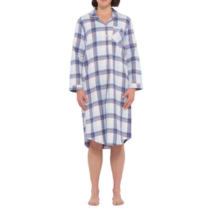 Magnolia - Blue Horizon Cotton Flannelette Sleep Shirt